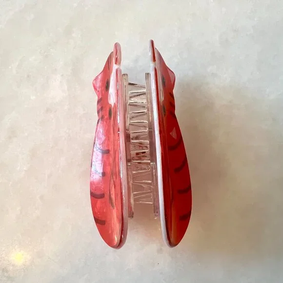 NWOT - Large Orange Cat Hair Claw Clip - Faux Mother of Pearl - Picture 2 of 3